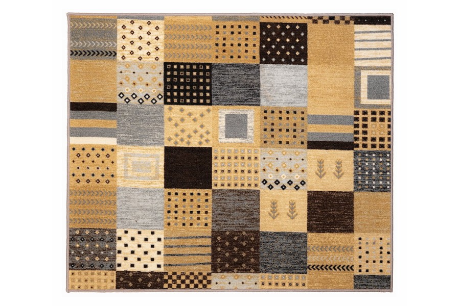 Sdim Μοκέτα με Αντιολισθητικό Υπόστρωμα Patchwork 002 Γκρί-Καφέ (200x250cm.)