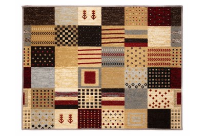 Sdim Μοκέτα με Αντιολισθητικό Υπόστρωμα Patchwork 001Κόκκινο-Καφέ (150x200cm.)