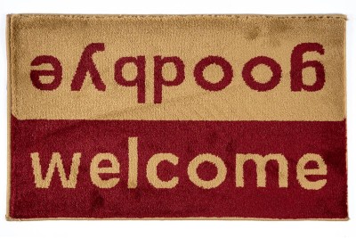 Sdim Πατάκι Εισόδου Μοκέτα  Fashion Welcome Wine Red/Beige 40x67εκ.