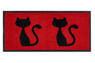 Sdim Πατάκι Εισόδου Μοκέτα με Αντιολισθητικό Υπόστρωμα Emotion-xs 401 Cats Red 40x80εκ. Πάχους 8mm