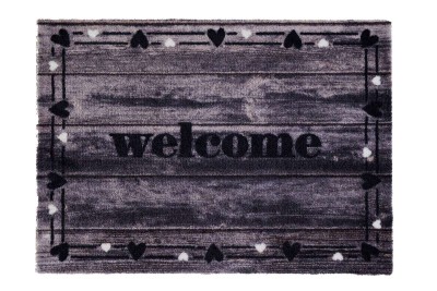 Sdim Πατάκι Εισόδου Μοκέτα με Αντιολισθητικό Υπόστρωμα Ambiance 805 Welcome Wood Hearts 50x75εκ. Πάχους 8mm