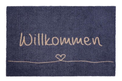 Sdim Πατάκι Εισόδου Μοκέτα με Αντιολισθητικό Υπόστρωμα Ambiance 814 Willkommen Herz Grau 50x75εκ. Πάχους 8mm