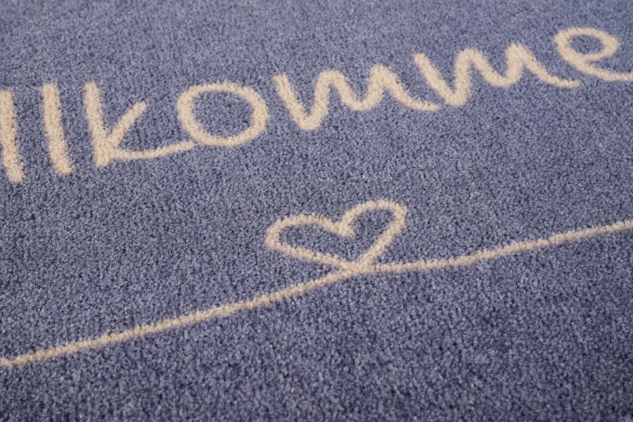 Sdim Πατάκι Εισόδου Μοκέτα με Αντιολισθητικό Υπόστρωμα Ambiance 814 Willkommen Herz Grau 50x75εκ. Πάχους 8mm