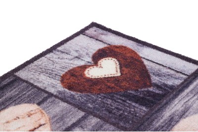 Sdim Πατάκι Εισόδου Μοκέτα με Αντιολισθητικό Υπόστρωμα Ambiance 880 Hearts Brown 50x75εκ. Πάχους 8mm