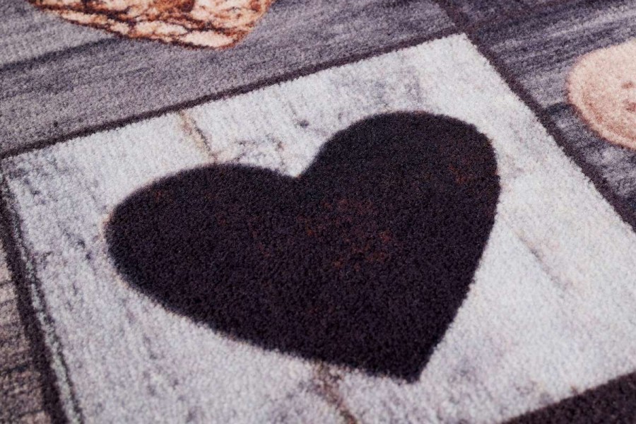 Sdim Πατάκι Εισόδου Μοκέτα με Αντιολισθητικό Υπόστρωμα Ambiance 880 Hearts Brown 50x75εκ. Πάχους 8mm