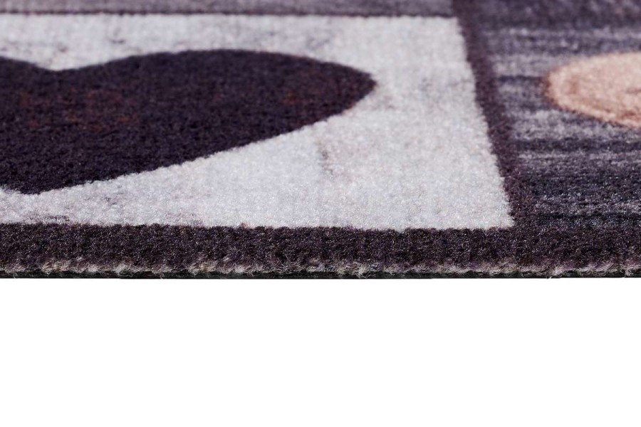 Sdim Πατάκι Εισόδου Μοκέτα με Αντιολισθητικό Υπόστρωμα Ambiance 880 Hearts Brown 50x75εκ. Πάχους 8mm