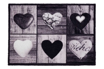 Sdim Πατάκι Εισόδου Μοκέτα με Αντιολισθητικό Υπόστρωμα Ambiance 885 Hearts Grey 50x75εκ. Πάχους 8mm