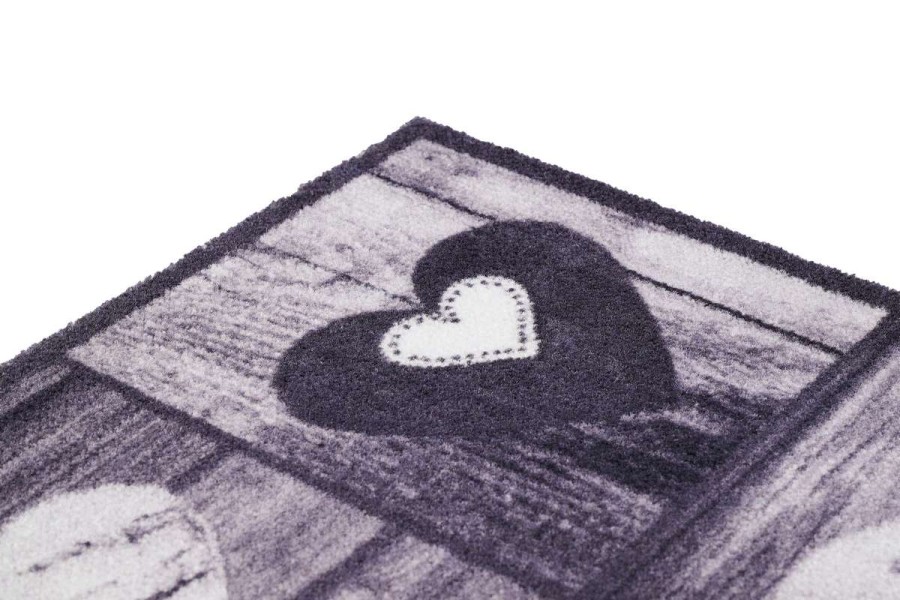 Sdim Πατάκι Εισόδου Μοκέτα με Αντιολισθητικό Υπόστρωμα Ambiance 885 Hearts Grey 50x75εκ. Πάχους 8mm