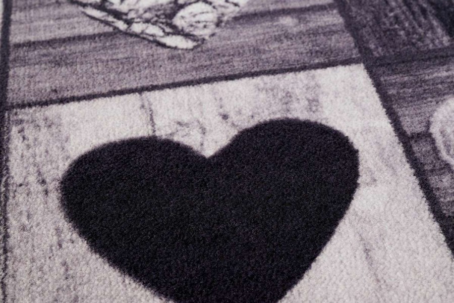 Sdim Πατάκι Εισόδου Μοκέτα με Αντιολισθητικό Υπόστρωμα Ambiance 885 Hearts Grey 50x75εκ. Πάχους 8mm