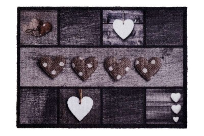 Sdim Πατάκι Εισόδου Μοκέτα με Αντιολισθητικό Υπόστρωμα Ambiance 890 4 Hearts 50x75εκ. Πάχους 8mm