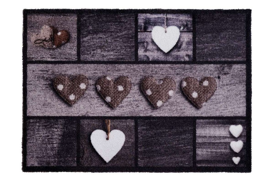 Sdim Πατάκι Εισόδου Μοκέτα με Αντιολισθητικό Υπόστρωμα Ambiance 890 4 Hearts 50x75εκ. Πάχους 8mm