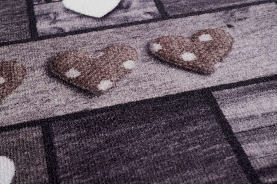 Sdim Πατάκι Εισόδου Μοκέτα με Αντιολισθητικό Υπόστρωμα Ambiance 890 4 Hearts 50x75εκ. Πάχους 8mm