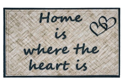 Sdim Αντιολισθητικό Πατάκι Εισόδου Amaron 002 Home is Where the Heart is 45x75εκ.